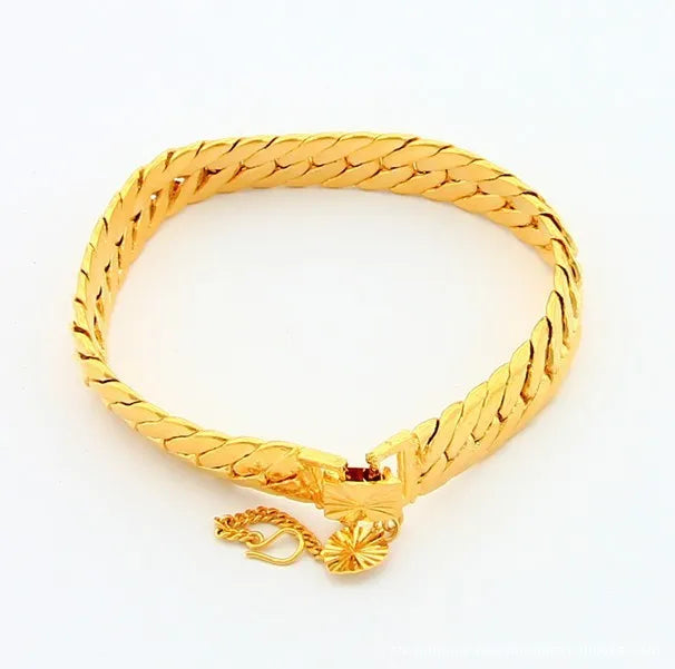 Luxury 24K 9999 Pure Gold real gold Aggressive Men's Bracelet