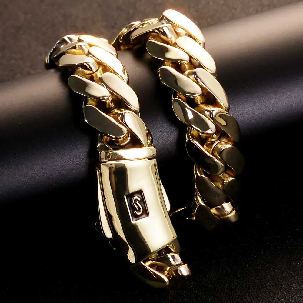 14K Gold Plated 20mm Monaco Chain