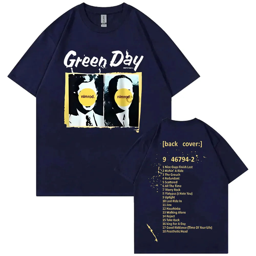 Rare Punk Band Green Day Nimrod Back Cover T-Shirt