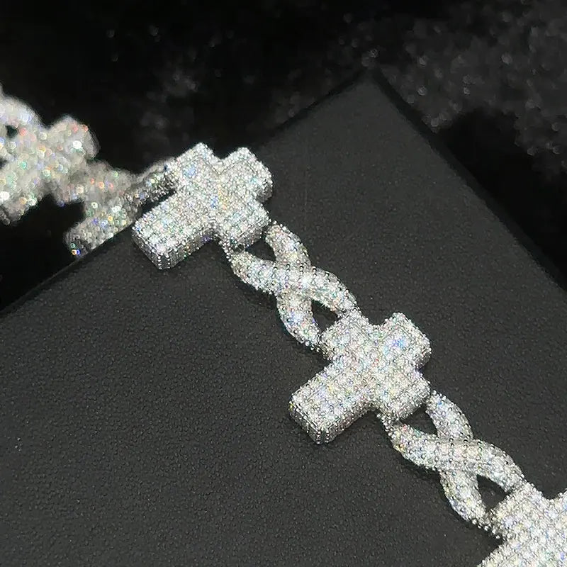 Unisex Moissanite Cross Bracelet