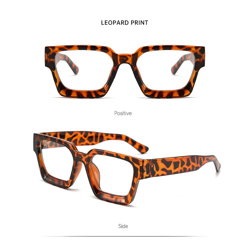 Unisex Classic Fashion Square Frame Women Glasses