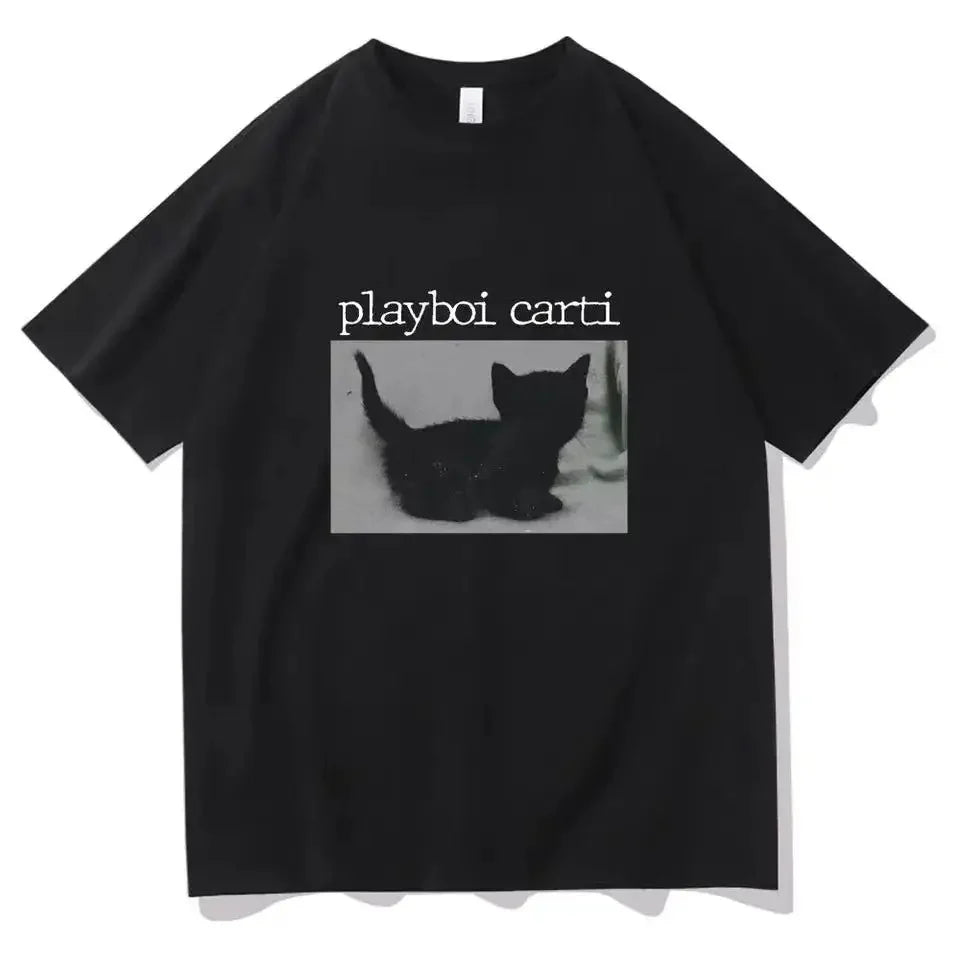 Playboi Carti Cute Cat Harajuku Oversized T-Shirt