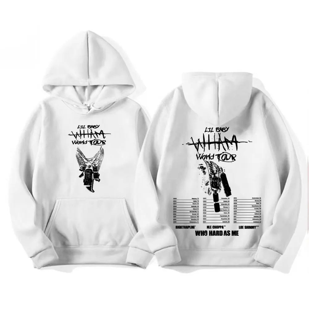 Lil Baby Wham World Tour 2025 Autumn and Winter Hoodies