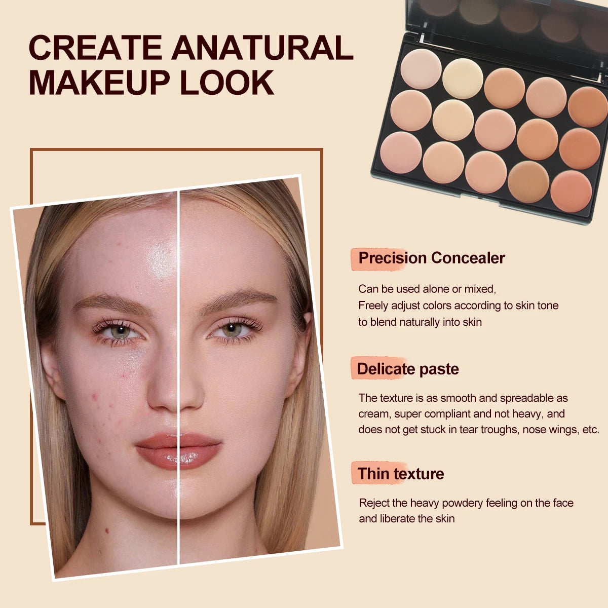 15 Colors Face Concealer Camouflage Cream