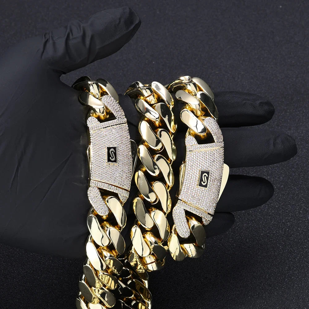 14K Gold Plated Thick Solid Monaco Bracelet
