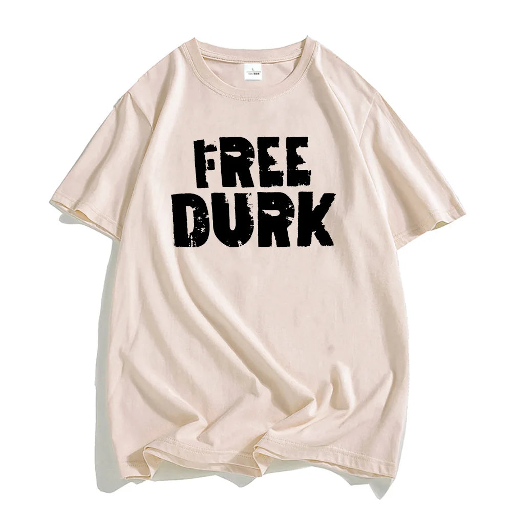 Free Durk Letter Print T-Shirt
