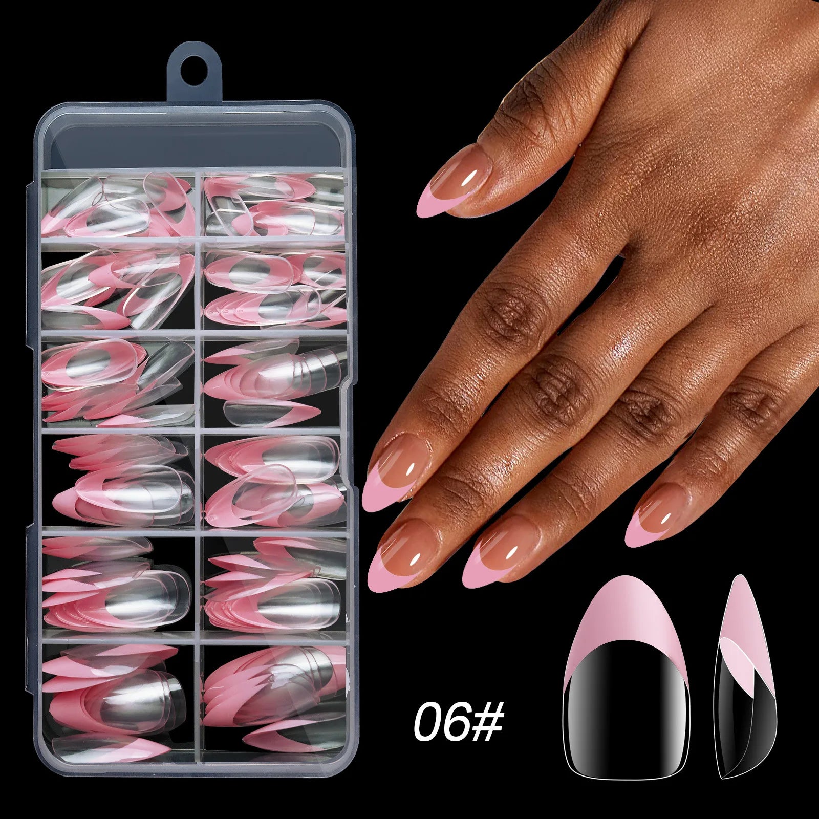Acrylic French Nails Medium Length Square