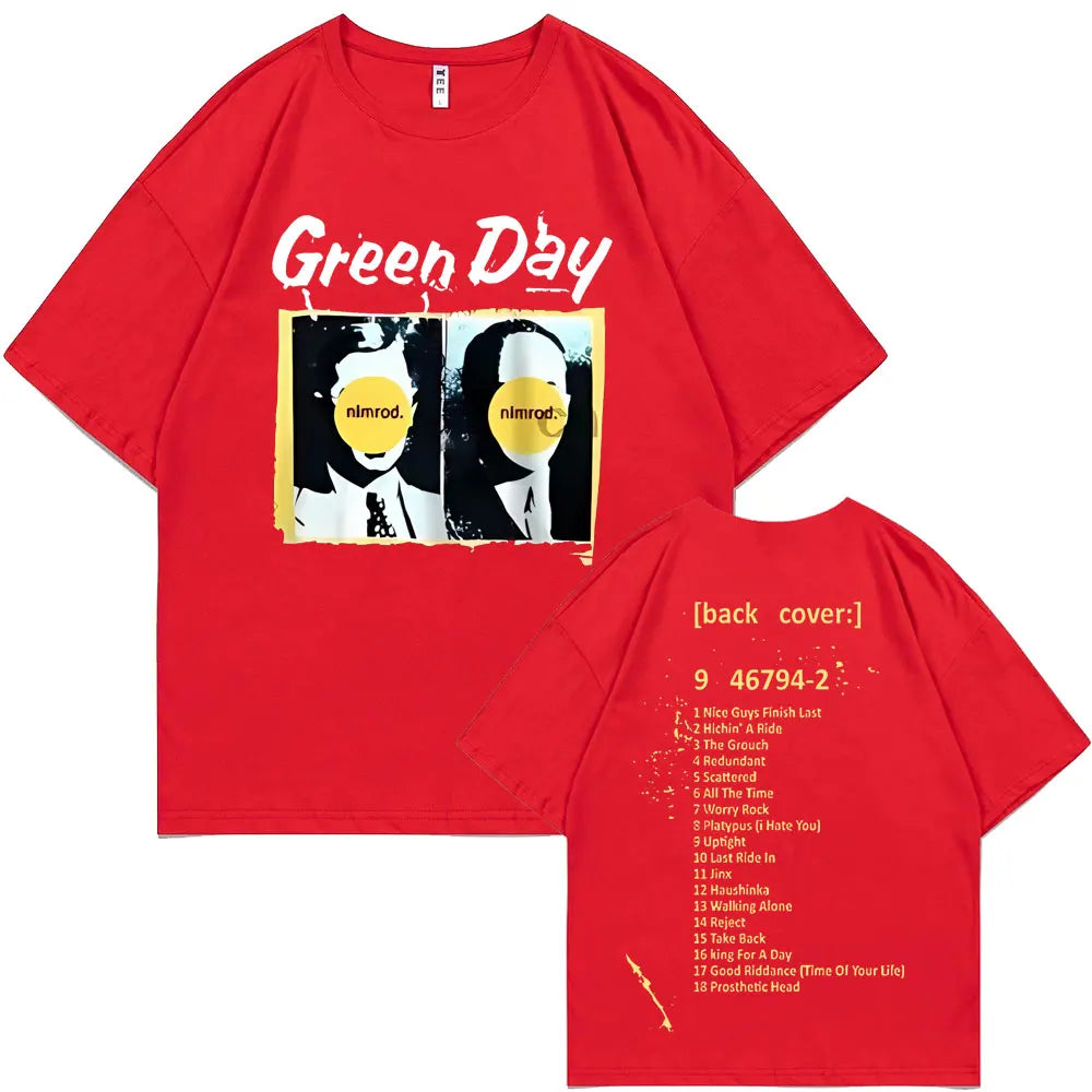 Rare Punk Band Green Day Nimrod Back Cover T-Shirt