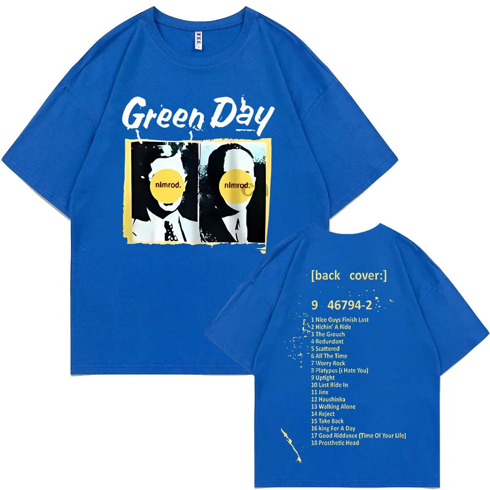 Rare Punk Band Green Day Nimrod Back Cover T-Shirt