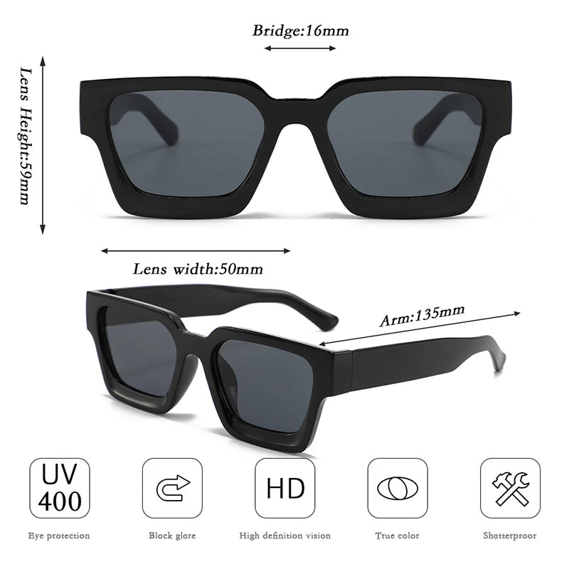 Unisex Classic Fashion Square Frame Women Glasses