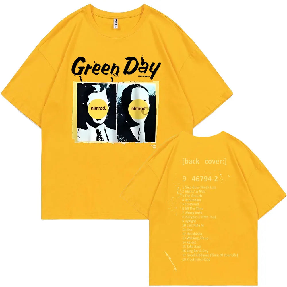 Rare Punk Band Green Day Nimrod Back Cover T-Shirt