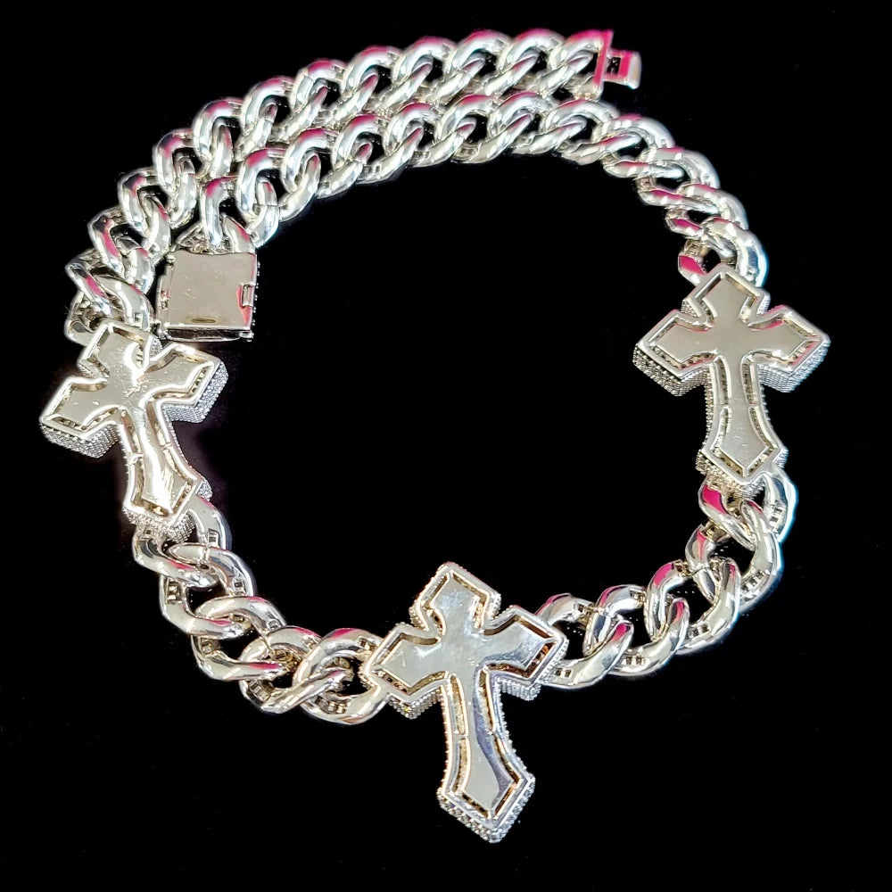 Punk Style Big Cross Cuban Chain