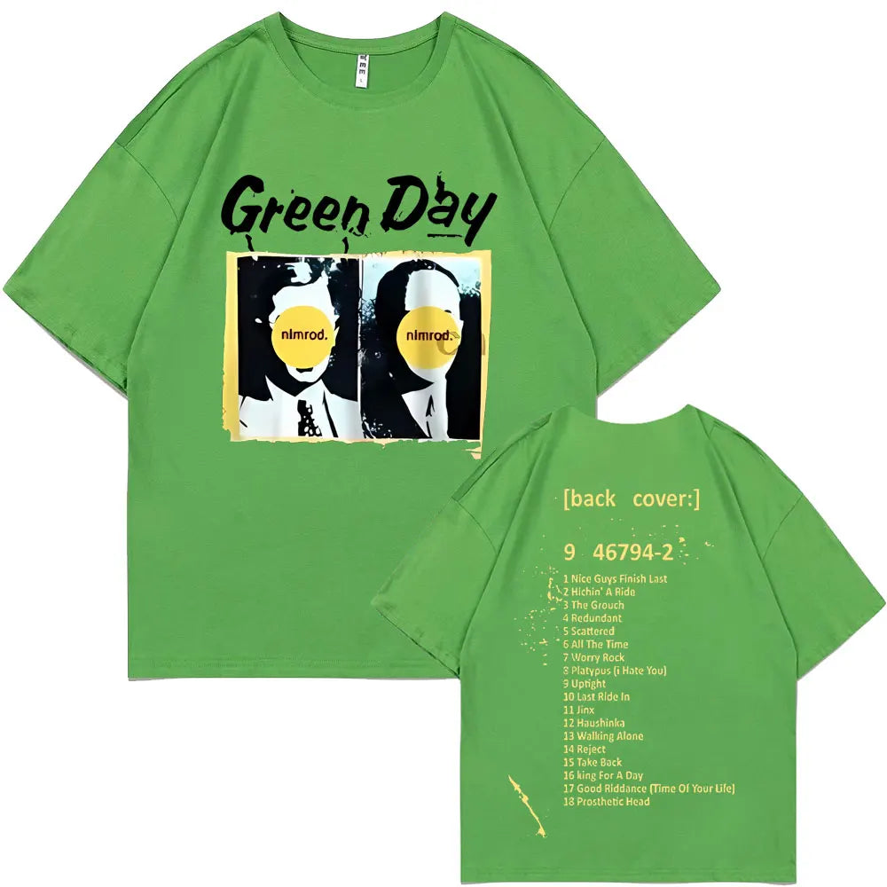 Rare Punk Band Green Day Nimrod Back Cover T-Shirt
