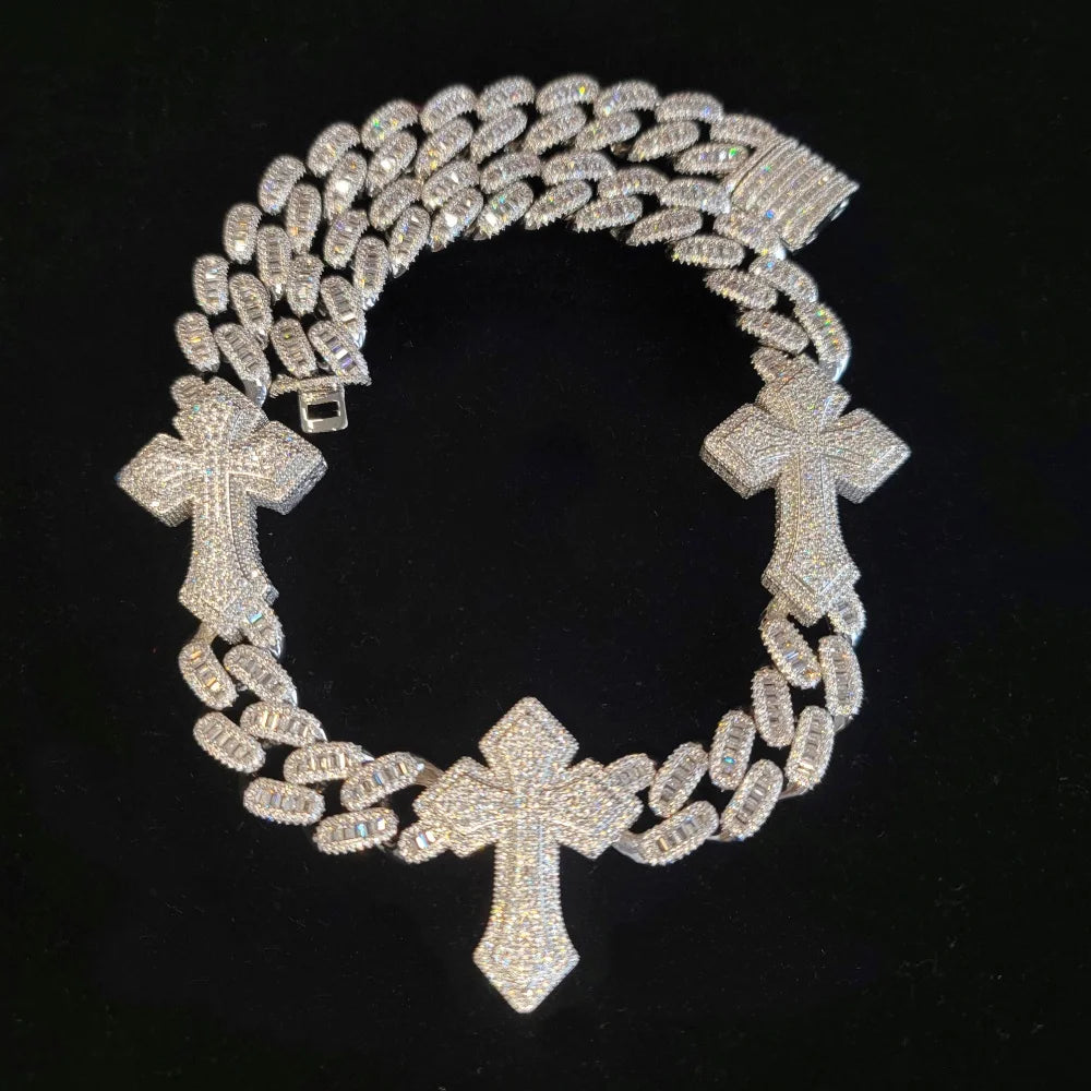 Punk Style Big Cross Cuban Chain