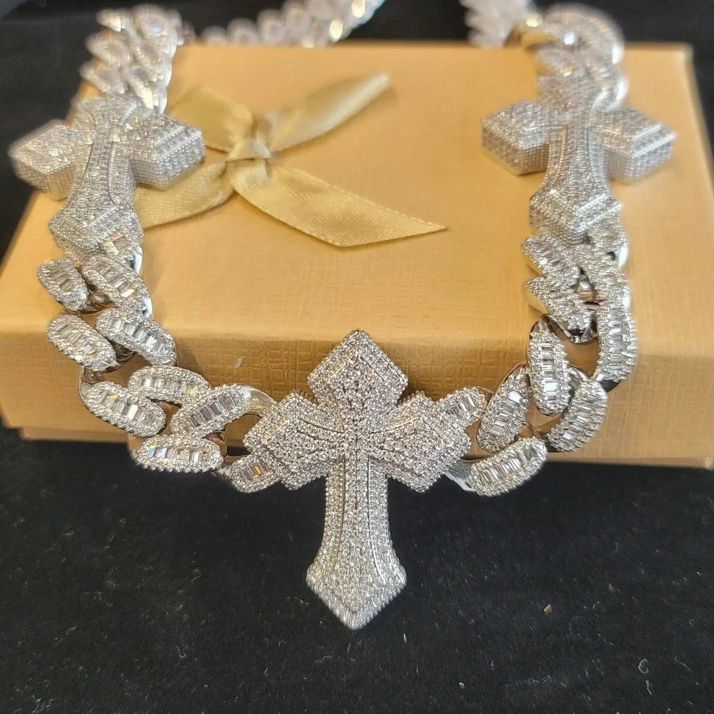 Punk Style Big Cross Cuban Chain