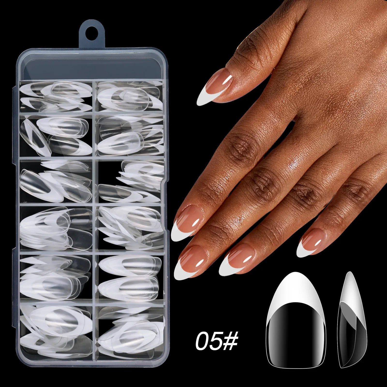 Acrylic French Nails Medium Length Square