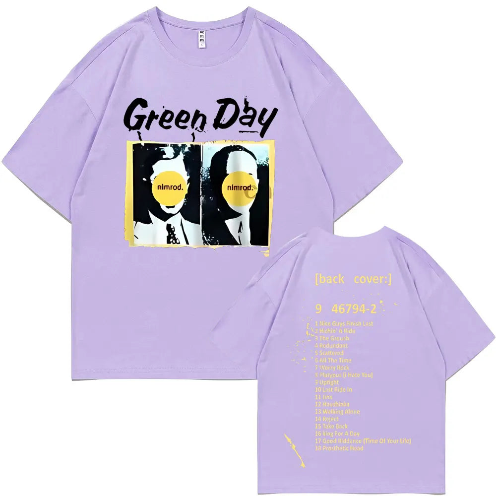 Rare Punk Band Green Day Nimrod Back Cover T-Shirt