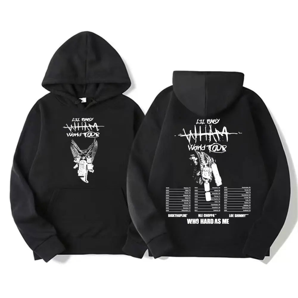 Lil Baby Wham World Tour 2025 Autumn and Winter Hoodies