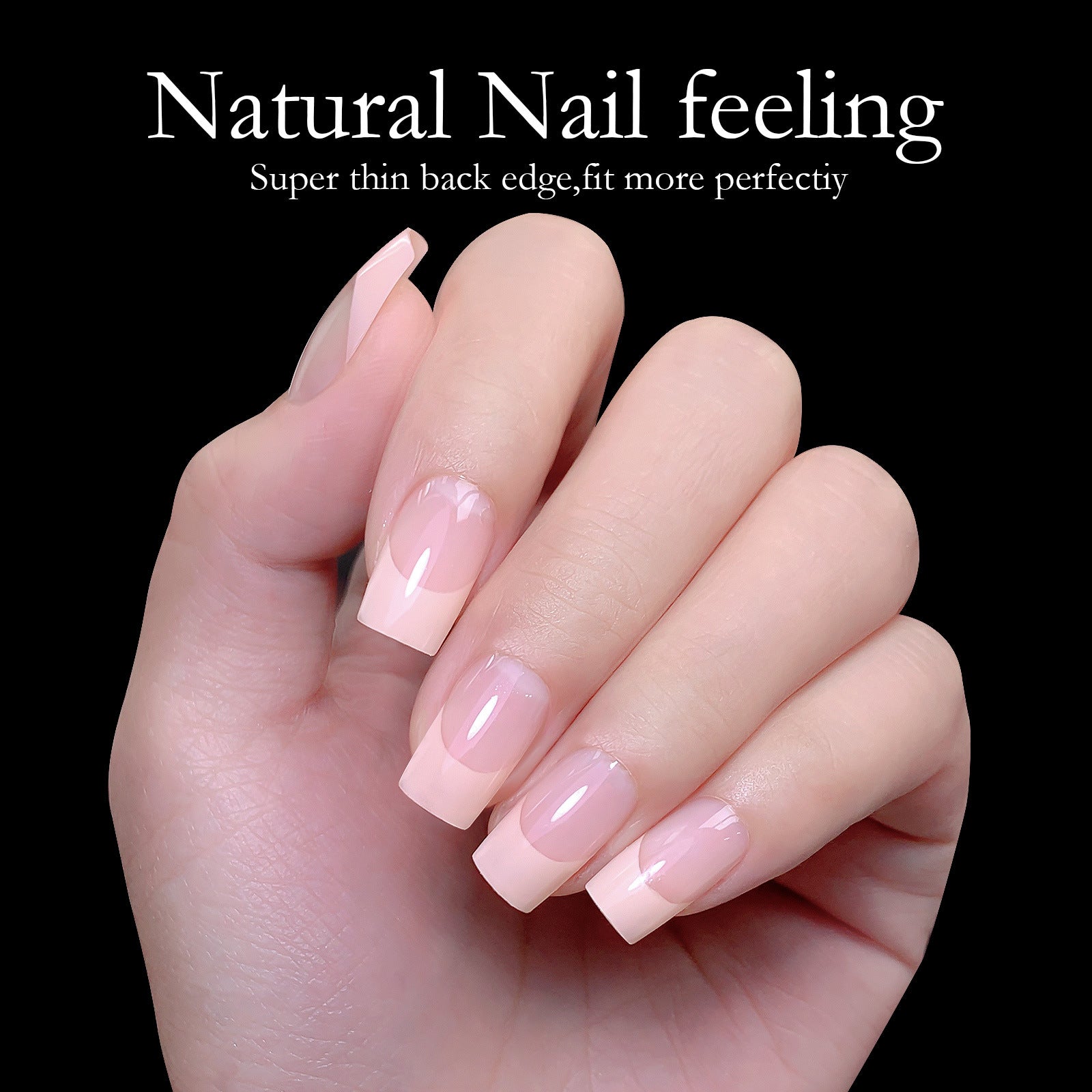 Acrylic French Nails Medium Length Square