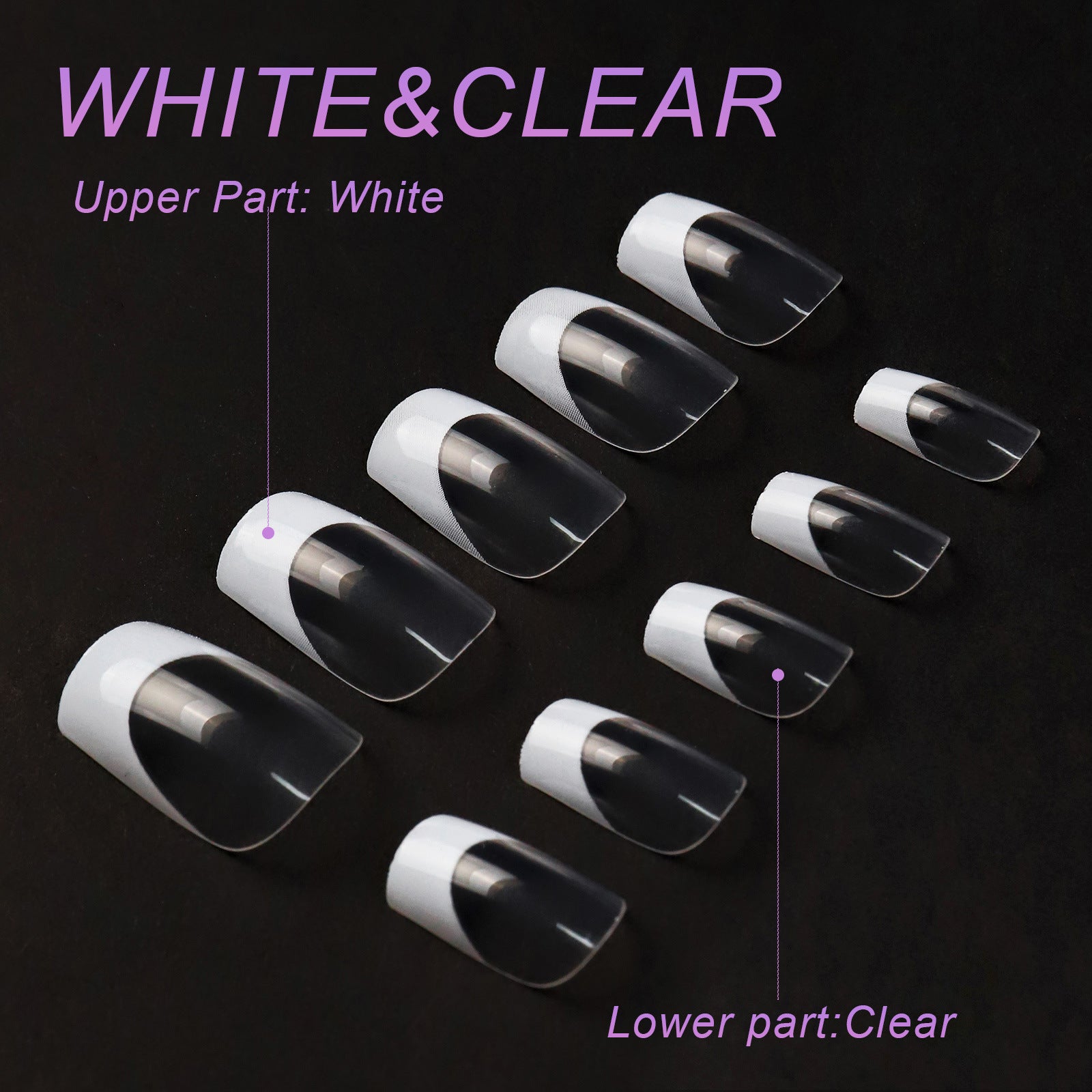 Acrylic French Nails Medium Length Square