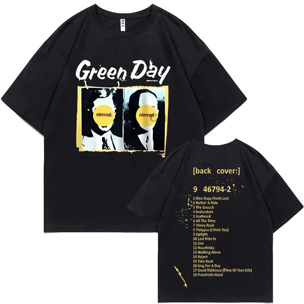 Rare Punk Band Green Day Nimrod Back Cover T-Shirt