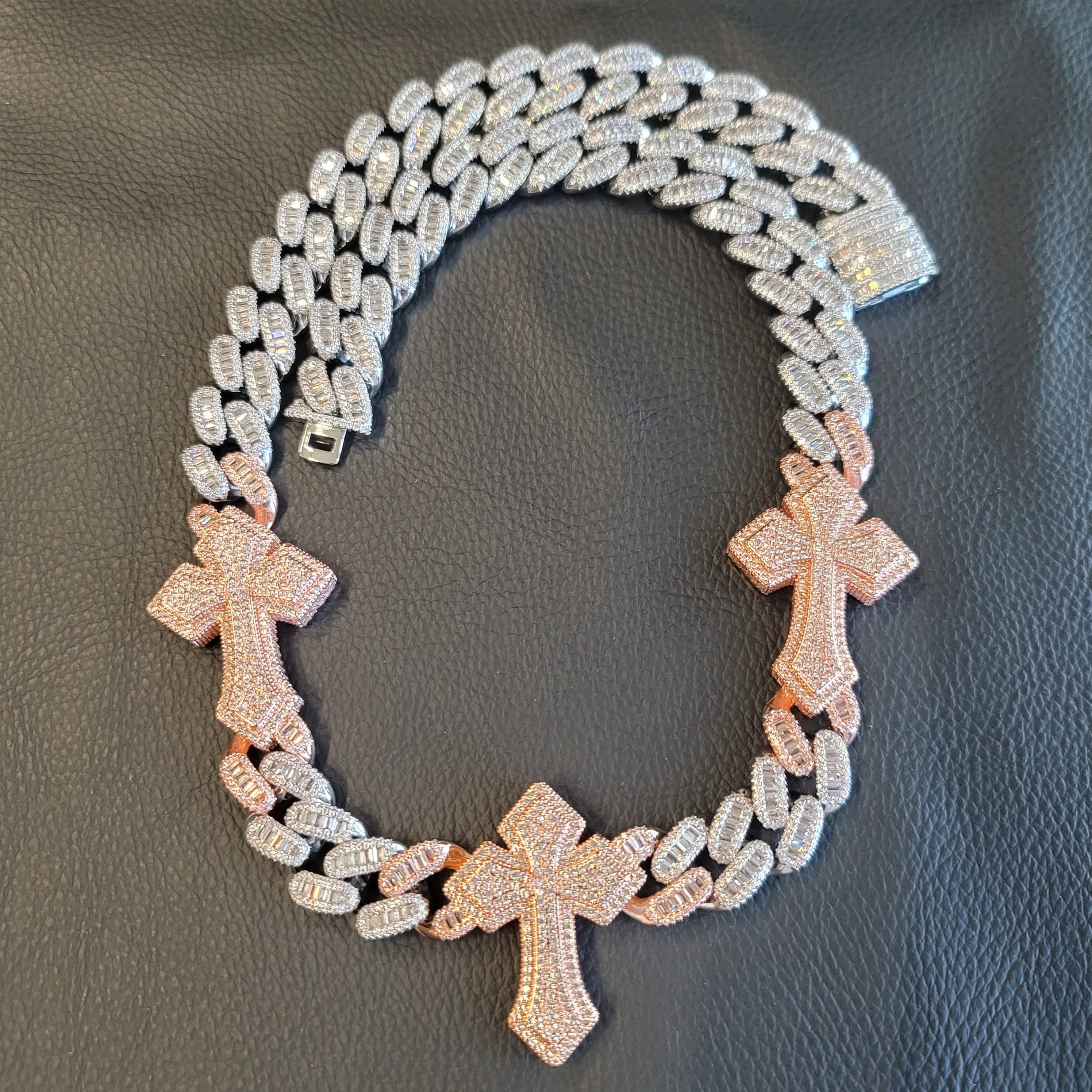 Punk Style Big Cross Cuban Chain