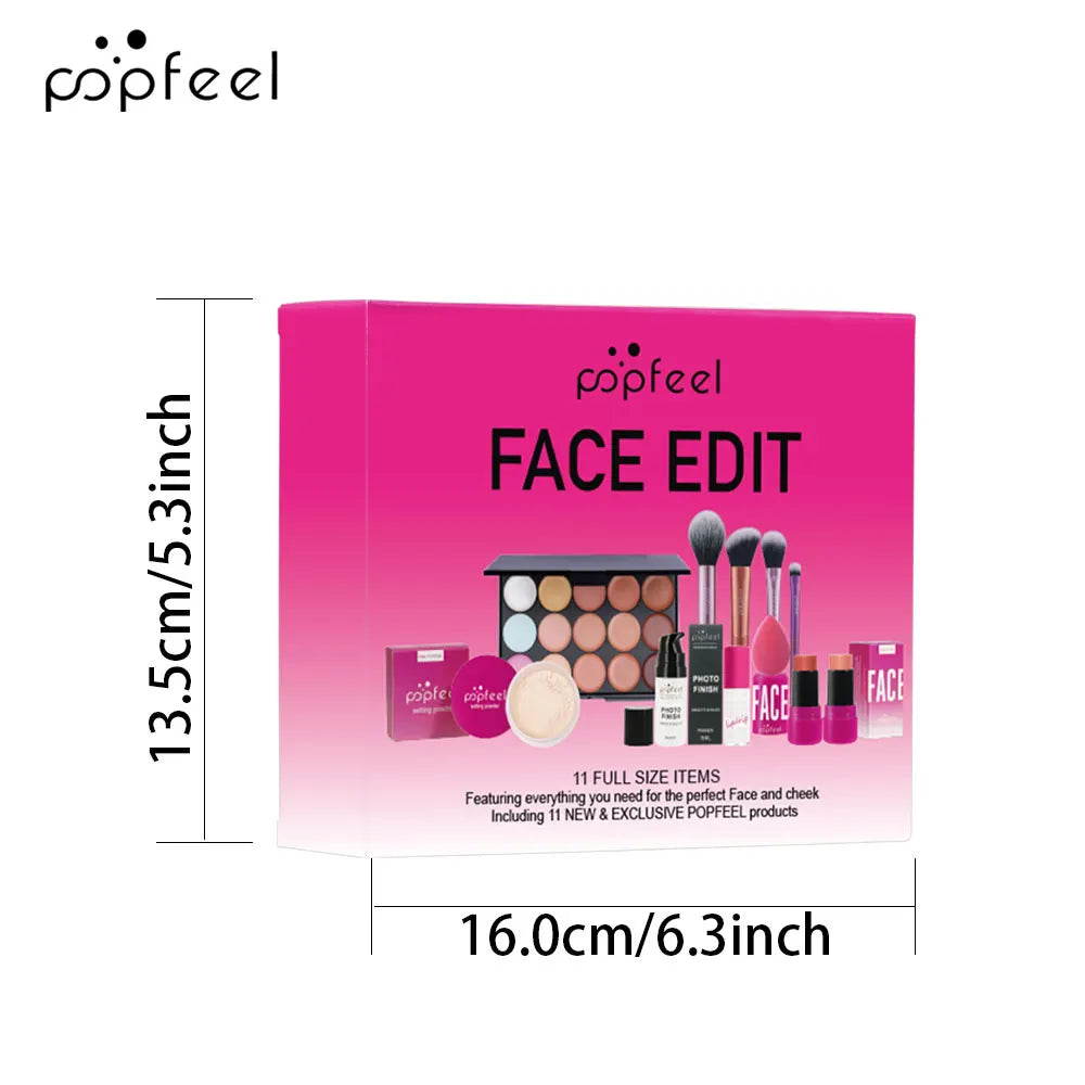POPFEEL All In One Makeup Kit Eyeshadow Powder Lip-gloss Lipoil