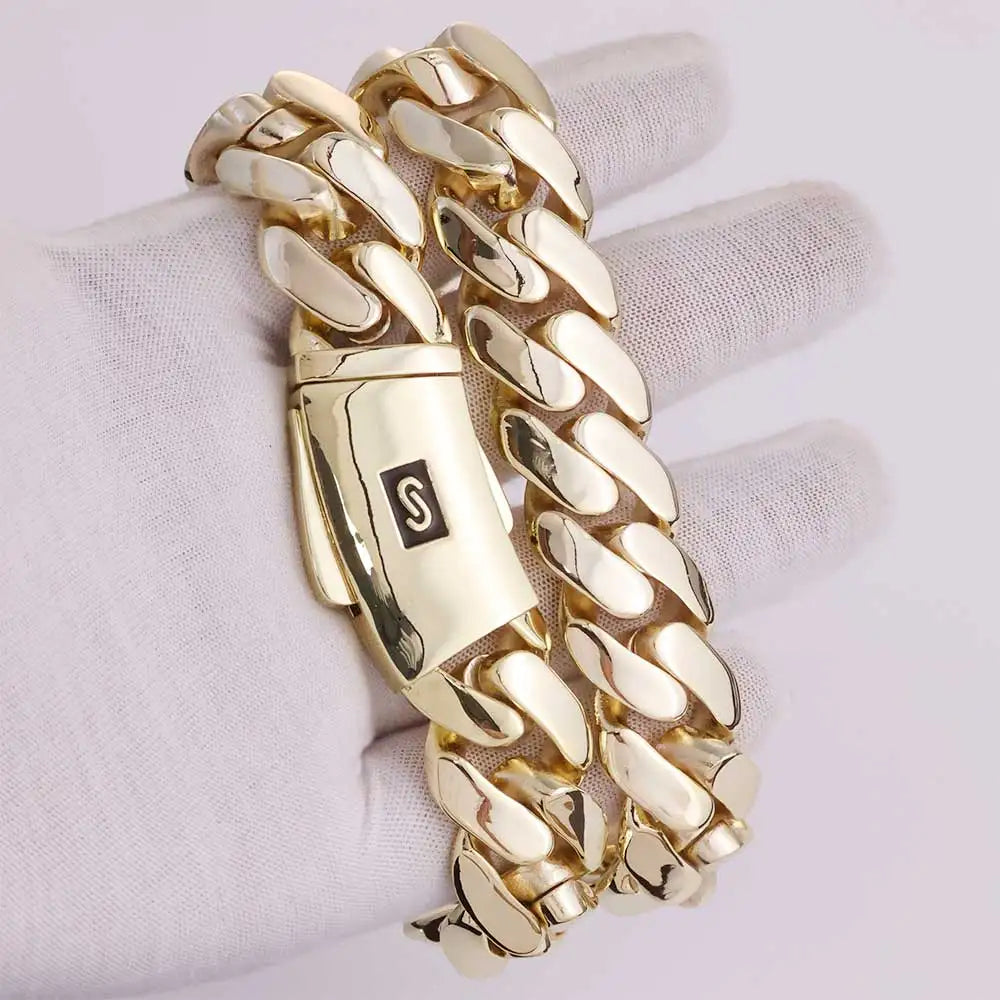 14K Gold Plated 20mm Monaco Chain