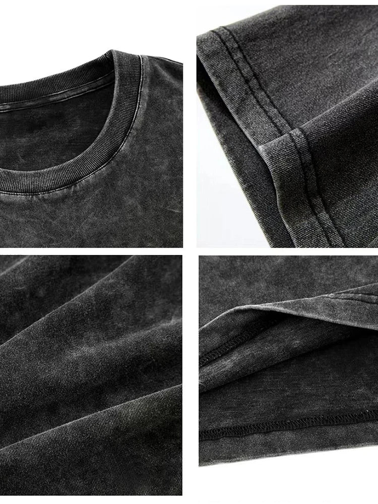 2025 Washed Vintage Street Hip Hop Retro Punk T-Shirt