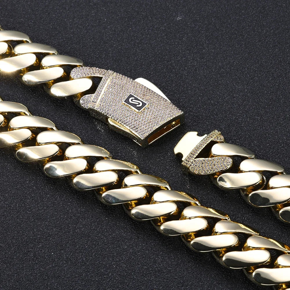 14K Gold Plated Thick Solid Monaco Bracelet