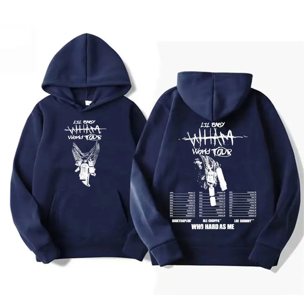 Lil Baby Wham World Tour 2025 Autumn and Winter Hoodies