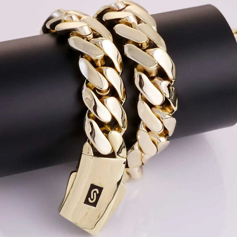 14K Gold Plated 20mm Monaco Chain
