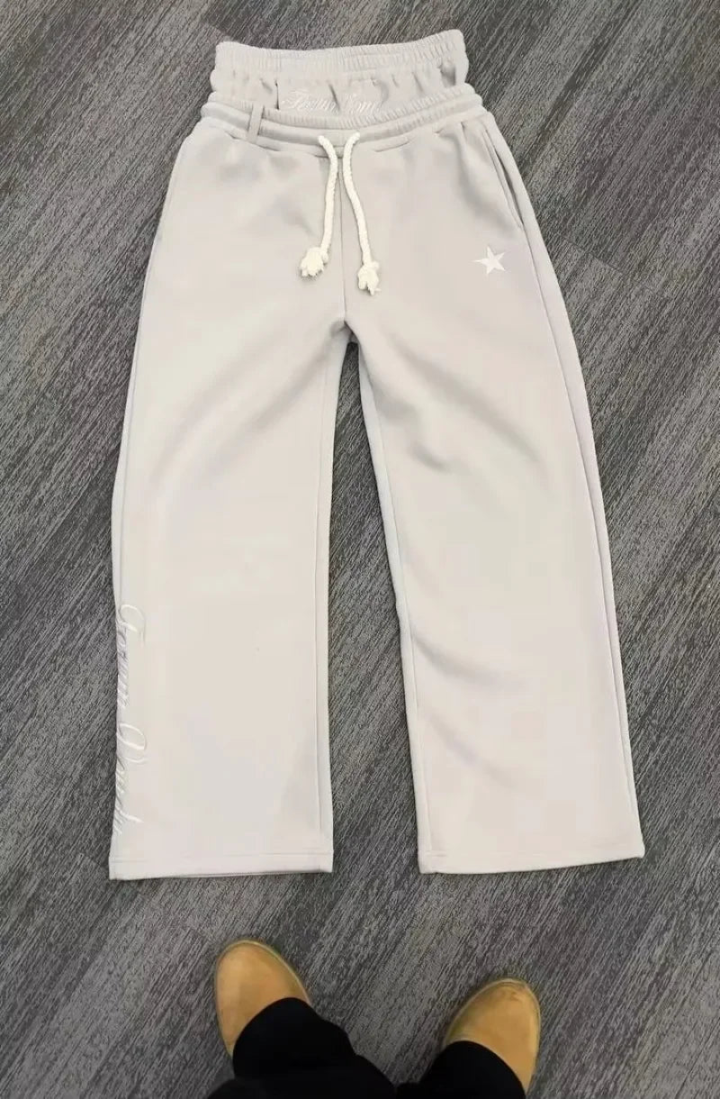 Loose Double Waist Men Sweatpants